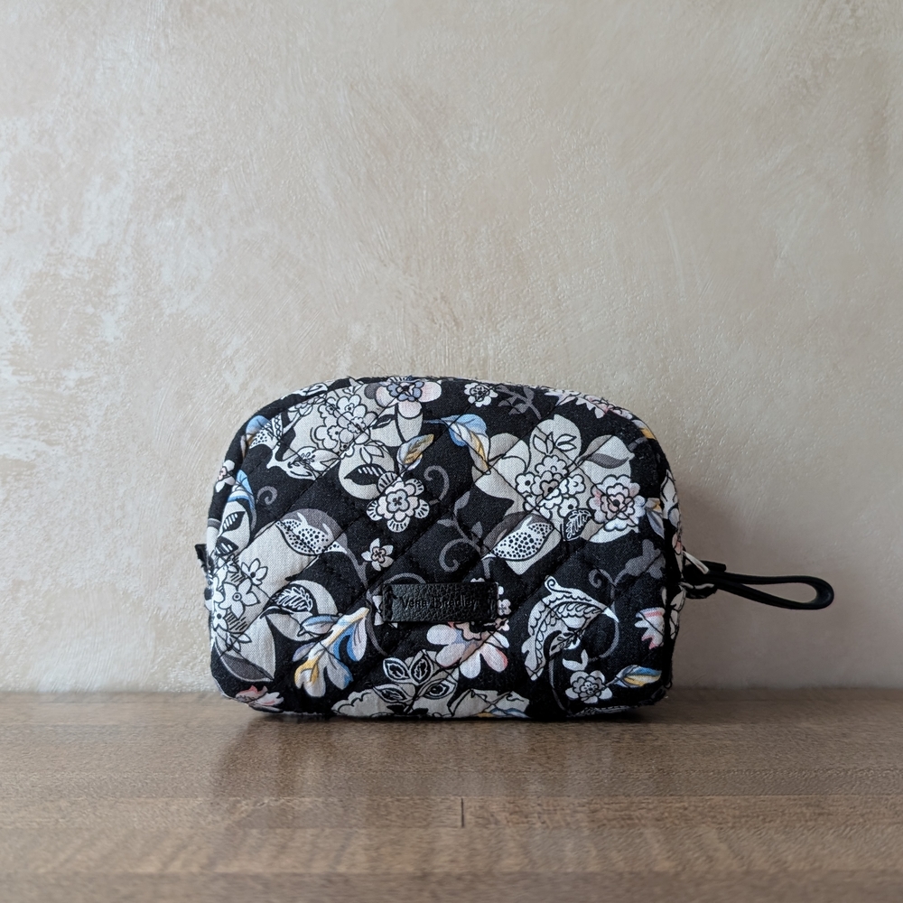Vera Bradley Black Floral Small Cosmetic Bag